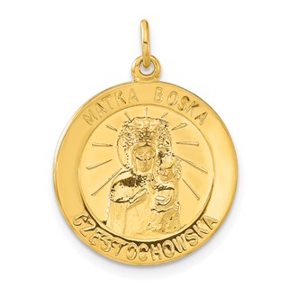 Sterling Silver & 24k Gold-plated Matka Boska Medal Pendant