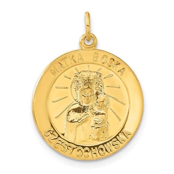 Sterling Silver & 24k Gold-plated Matka Boska Medal Pendant