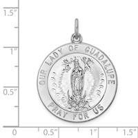 Sterling Silver Rhodium-plated Our Lady of Guadalupe Medal view 4