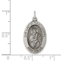 Sterling Silver Antiqued Our Lady of Mt.Carmel Medal view 3
