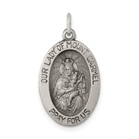 Sterling Silver Antiqued Our Lady of Mt.Carmel Medal view 1