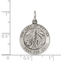 Sterling Silver Antiqued Our Lady of Fatima Medal view 3