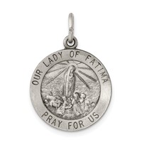 Sterling Silver Antiqued Our Lady of Fatima Medal view 1