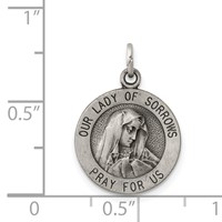 Sterling Silver Antiqued Our Lady of Sorrows Medal view 3
