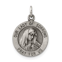 Sterling Silver Antiqued Our Lady of Sorrows Medal view 1