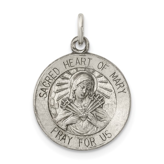 Sterling Silver Sacred Heart of Mary Pendants