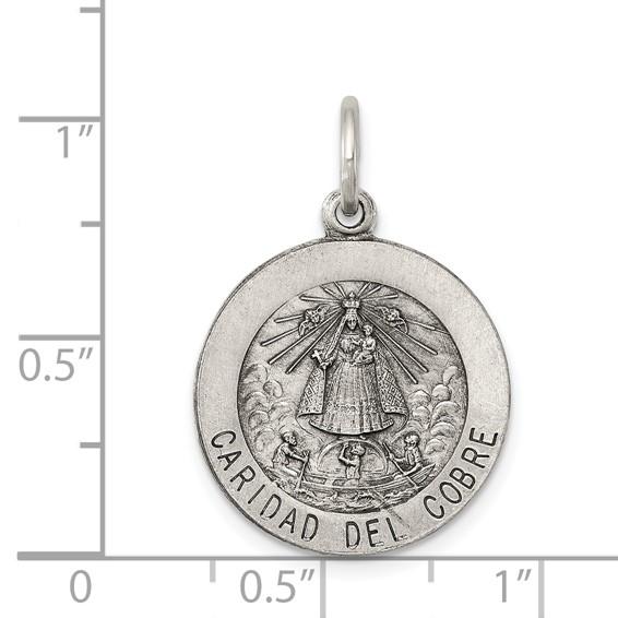 Sterling Silver Antiqued Caridad del Cobre Medal