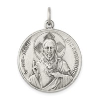 Sterling Silver Antiqued Our Lady of the Holy Scapular Medal view 4