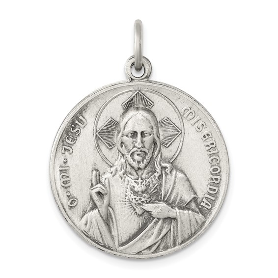 Sterling Silver Antiqued Our Lady of the Holy Scapular Medal
