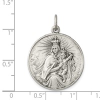 Sterling Silver Antiqued Our Lady of the Holy Scapular Medal view 3