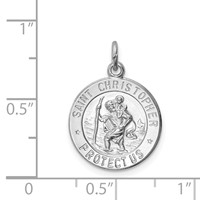 Sterling Silver Rhodium-plated Saint Christopher Medal view 3