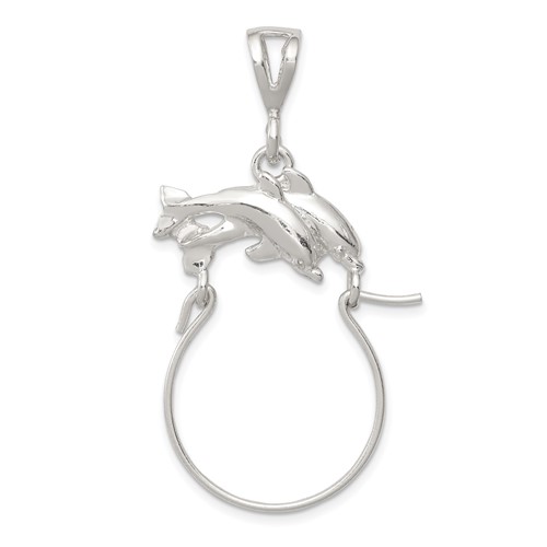 Sterling Silver Dolphin Charm Holder