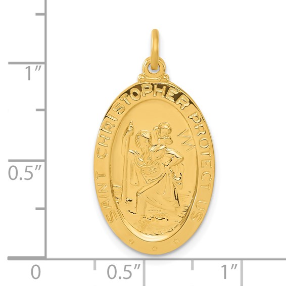 Sterling Silver 24k Gold-plated  Saint Christopher Soccer Medal