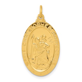 Sterling Silver 24k Gold-plated Saint Christopher Golf Medal