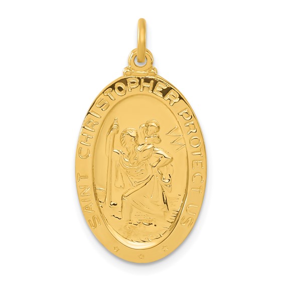 Sterling Silver 24k Gold-plated Saint Christopher Golf Medal
