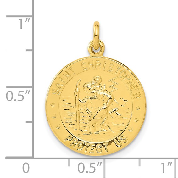 Sterling Silver 24k Gold-plated Football St. Christopher Medal