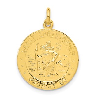 Sterling Silver 24k Gold-plated Football St. Christopher Medal