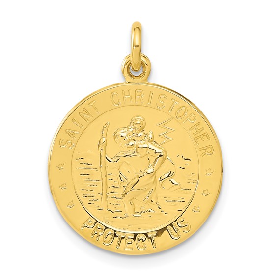 Sterling Silver 24k Gold-plated Football St. Christopher Medal