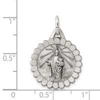 Sterling Silver Antiqued Saint Jude Thaddeus Medal view 3