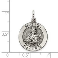 Sterling Silver Antiqued Saint Lucy Medal view 3