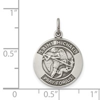 Sterling Silver Antiqued Saint Michael Medal view 3