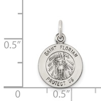 Sterling Silver Antiqued Saint Florian Medal view 3