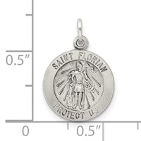 Sterling Silver Antiqued Saint Florian Medal view 3