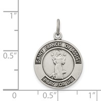 Sterling Silver Antiqued Saint Francis of Assisi Medal view 3
