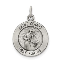 Sterling Silver Antiqued Saint Gerard Medal view 1