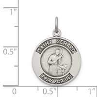 Sterling Silver Antiqued St. Gerard Medal Pendant view 3