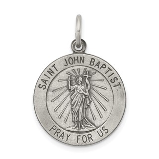 Sterling Silver Antiqued Saint John the Baptist Medal