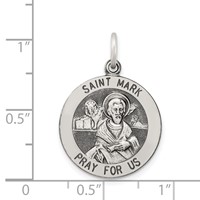 Sterling Silver Antiqued Saint Mark Medal view 3