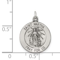 Sterling Silver Antiqued Saint Martha Medal view 4