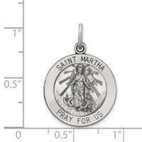 Sterling Silver Antiqued Saint Martha Medal view 4