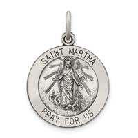 Sterling Silver Antiqued Saint Martha Medal view 1