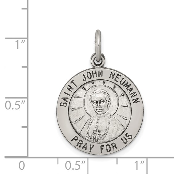 Sterling Silver Antiqued Saint John Neumann Medal