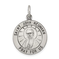 Sterling Silver Antiqued Saint John Neumann Medal view 1