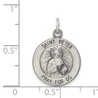 Sterling Silver Antiqued Saint Peter Medal view 3