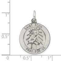 Sterling Silver Antiqued Saint Roch Medal view 3