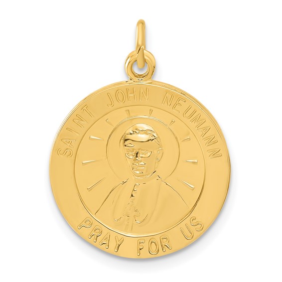 Sterling Silver 24k Gold-plated St. John Neuman Medal