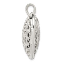 Sterling Silver Filigree Puffed Heart Pendant view 2