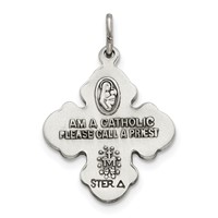 Sterling Silver Antiqued Reservible 4-way Medal view 4