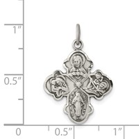 Sterling Silver Antiqued Reservible 4-way Medal view 3