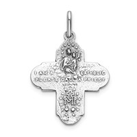 Sterling Silver Antiqued Reversible 4-way Medal view 4