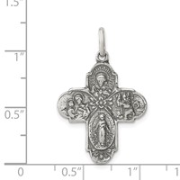 Sterling Silver Antiqued Reversible 4-way Medal view 3