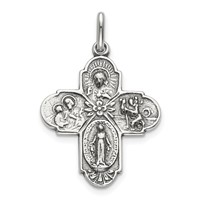Sterling Silver Antiqued Reversible 4-way Medal view 1