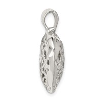 Sterling Silver Filigree Floral Heart Pendant view 2