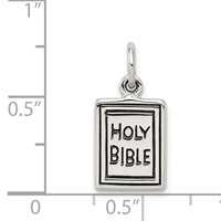 Sterling Silver Antiqued Holy Bible Charm view 3