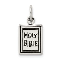 Sterling Silver Antiqued Holy Bible Charm view 1
