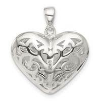 Sterling Silver Filigree Heart Pendant view 3